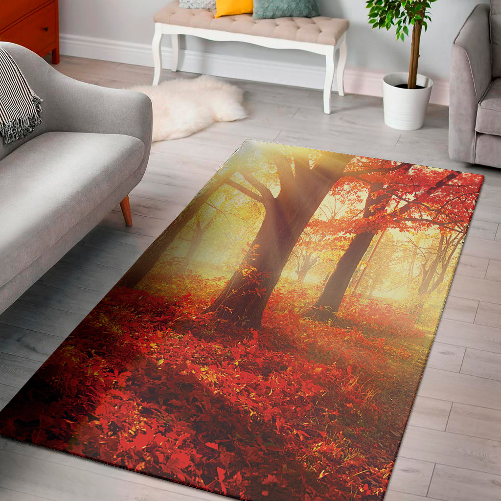 Sunshine Autumn Tree Print Area Rug