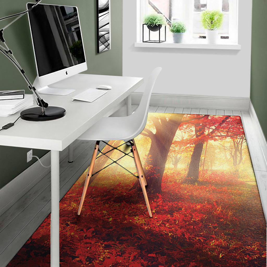 Sunshine Autumn Tree Print Area Rug