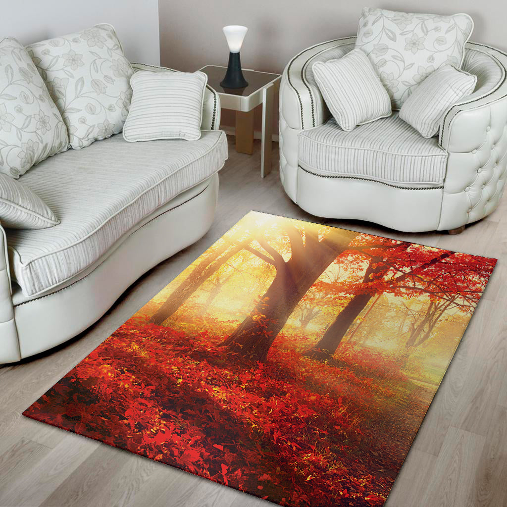 Sunshine Autumn Tree Print Area Rug