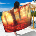 Sunshine Autumn Tree Print Beach Sarong Wrap