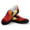 Sunshine Autumn Tree Print Black Slip On Shoes