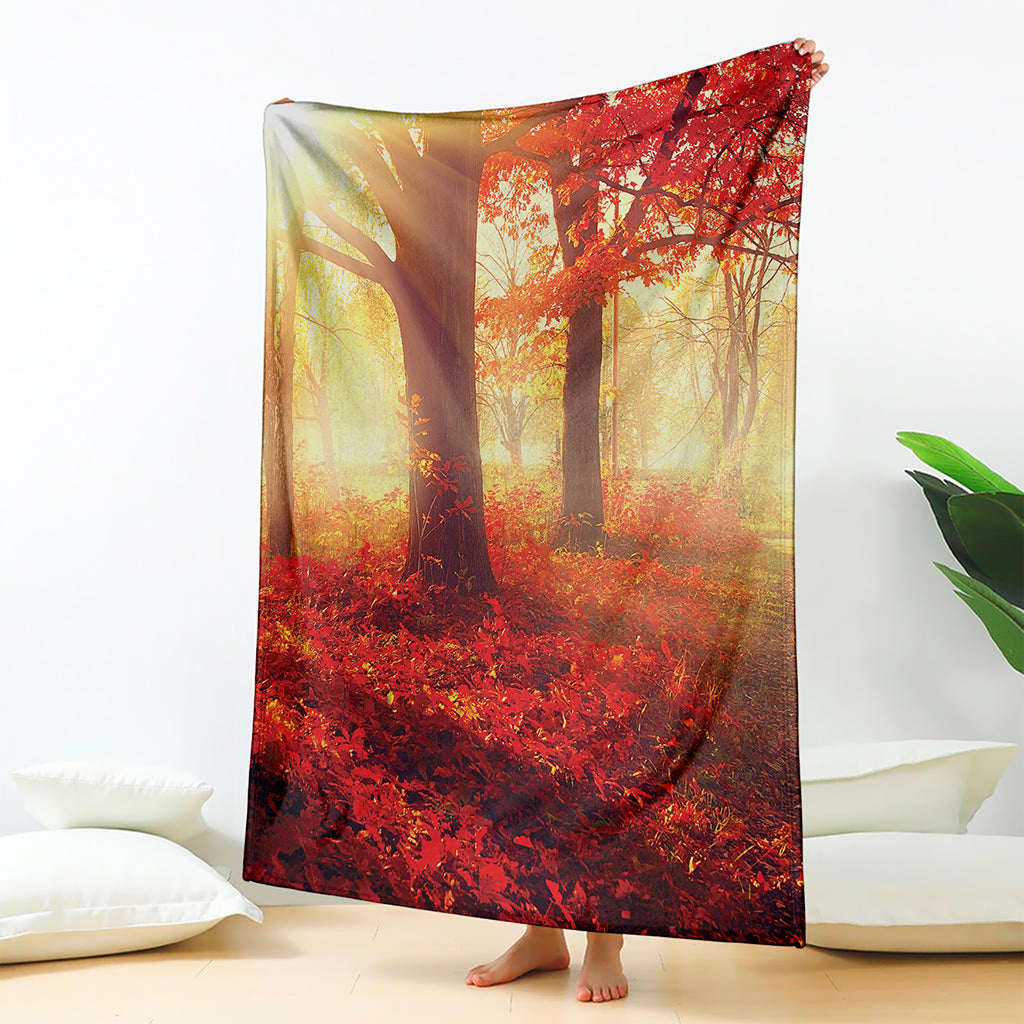 Sunshine Autumn Tree Print Blanket