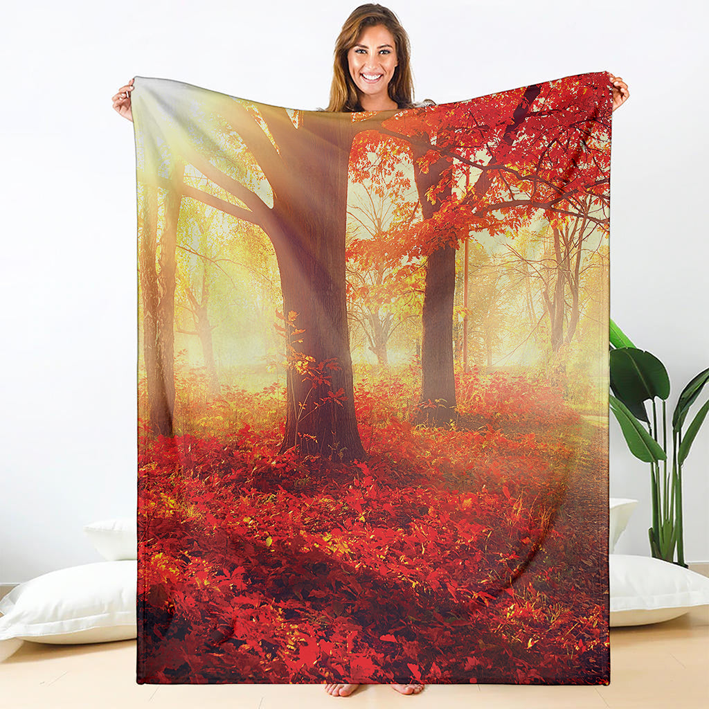 Sunshine Autumn Tree Print Blanket