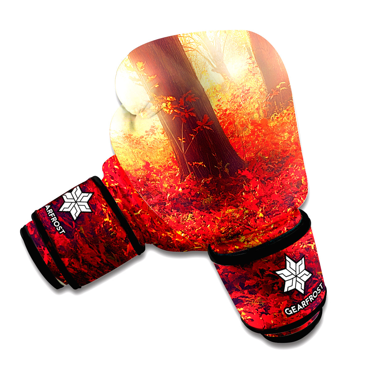 Sunshine Autumn Tree Print Boxing Gloves