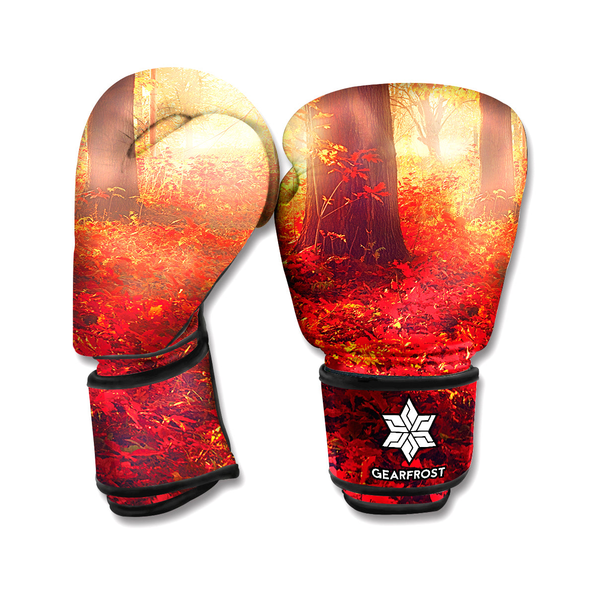 Sunshine Autumn Tree Print Boxing Gloves