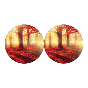 Sunshine Autumn Tree Print Car Coasters