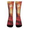 Sunshine Autumn Tree Print Crew Socks