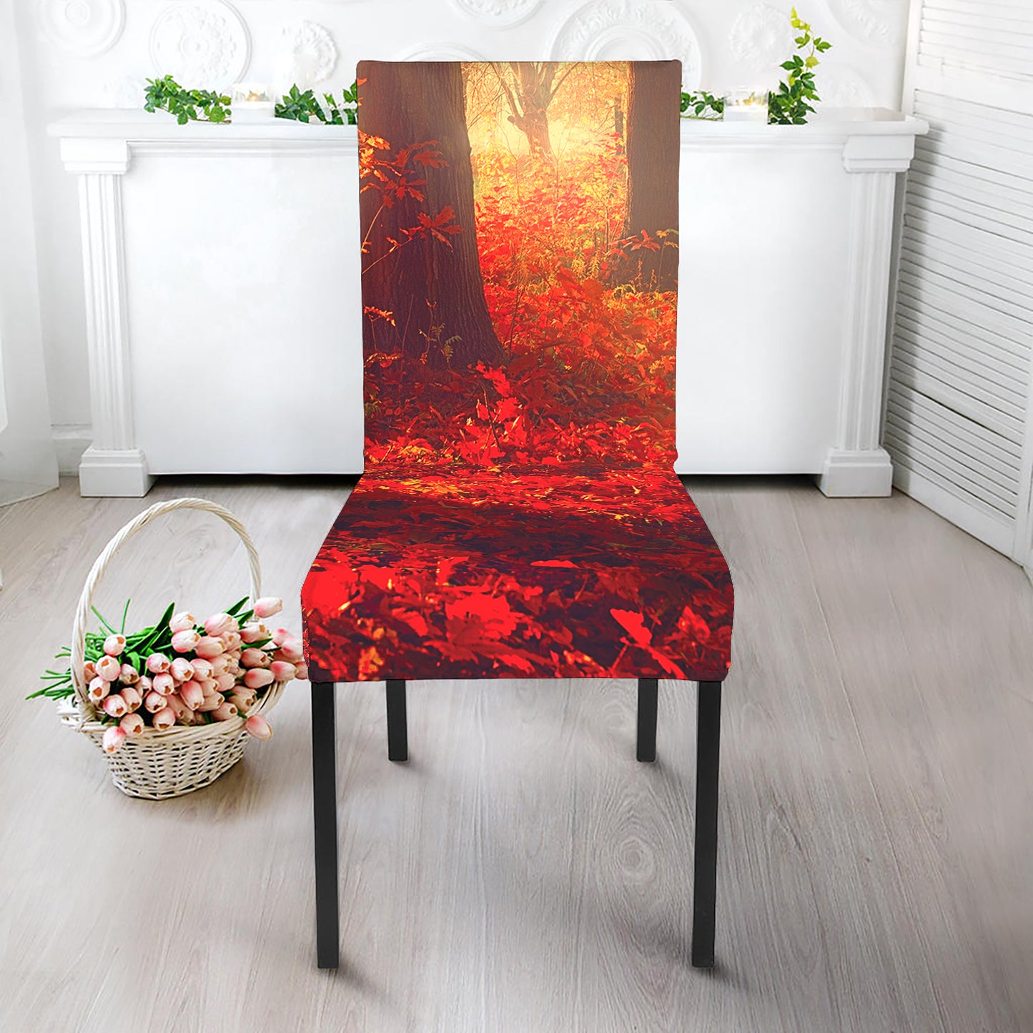 Sunshine Autumn Tree Print Dining Chair Slipcover