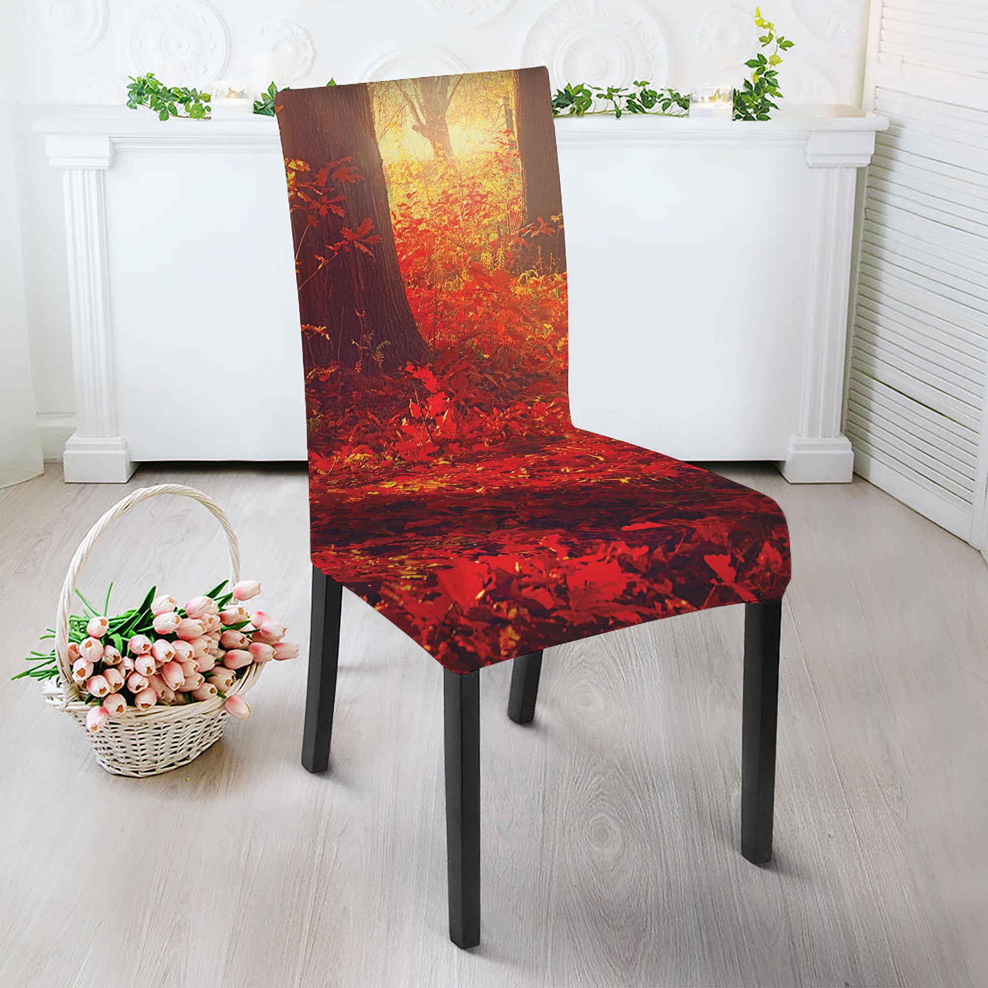 Sunshine Autumn Tree Print Dining Chair Slipcover