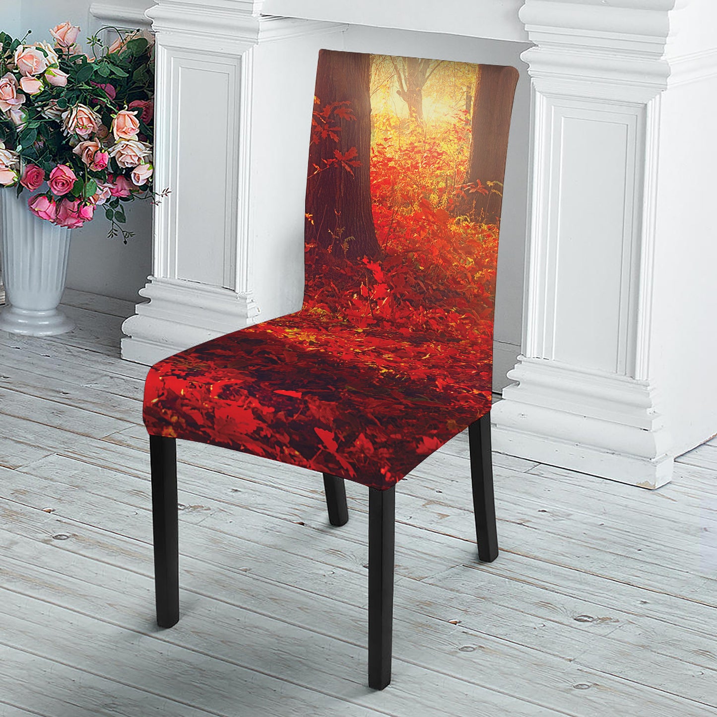 Sunshine Autumn Tree Print Dining Chair Slipcover