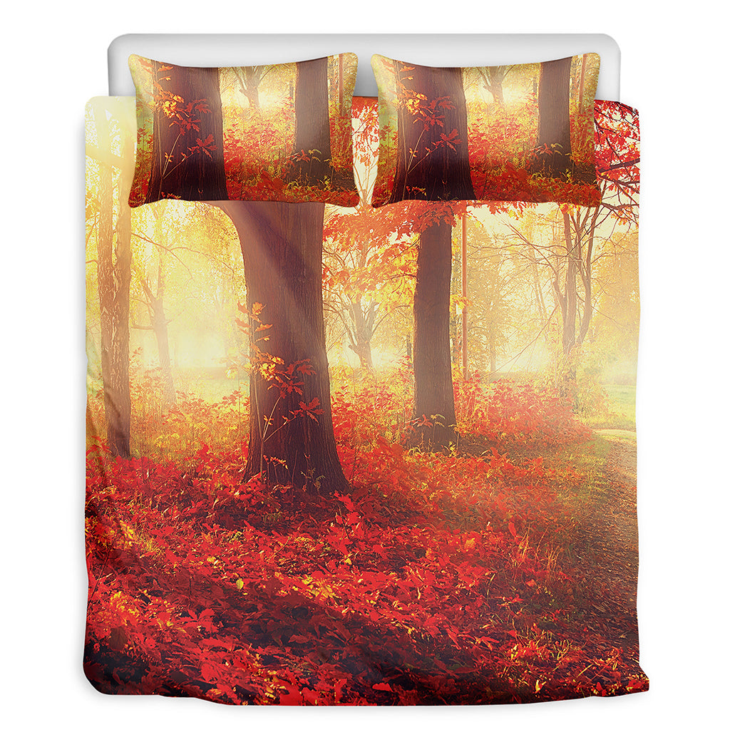 Sunshine Autumn Tree Print Duvet Cover Bedding Set
