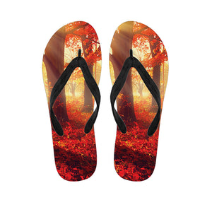 Sunshine Autumn Tree Print Flip Flops