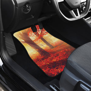 Sunshine Autumn Tree Print Front and Back Car Floor Mats