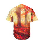 Sunshine Autumn Tree Print Men's Baseball Jersey