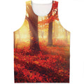 Sunshine Autumn Tree Print Men's Tank Top