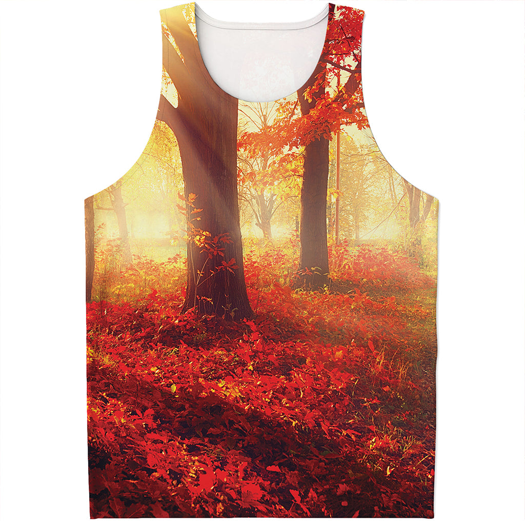 Sunshine Autumn Tree Print Men's Tank Top