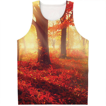 Sunshine Autumn Tree Print Men's Tank Top