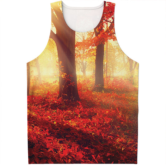 Sunshine Autumn Tree Print Men's Tank Top