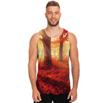 Sunshine Autumn Tree Print Men's Tank Top