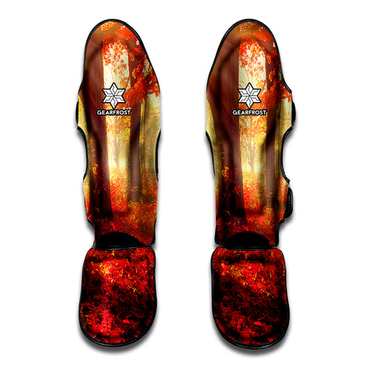 Sunshine Autumn Tree Print Muay Thai Shin Guard