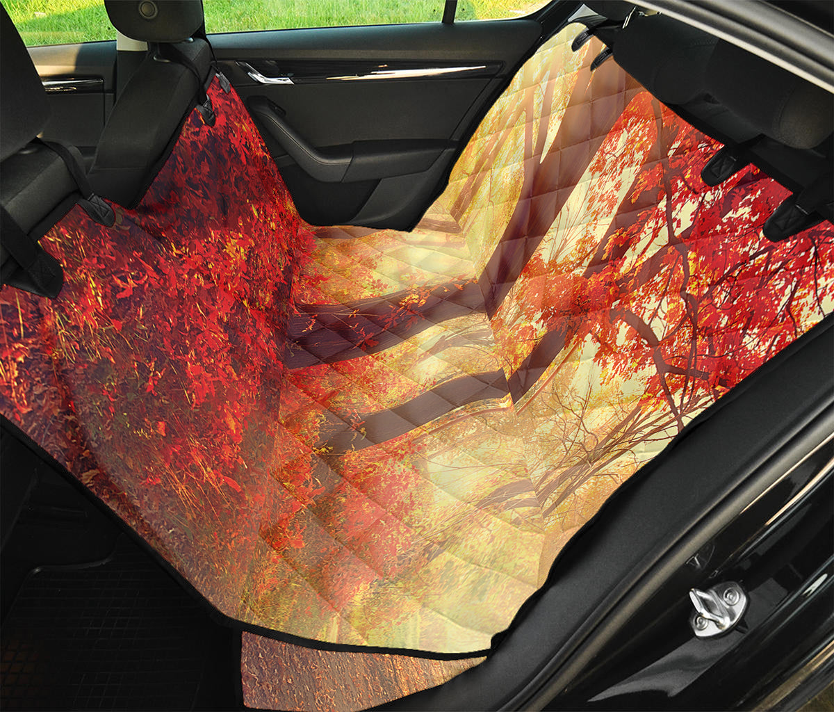 Sunshine Autumn Tree Print Pet Car Back Seat Cover