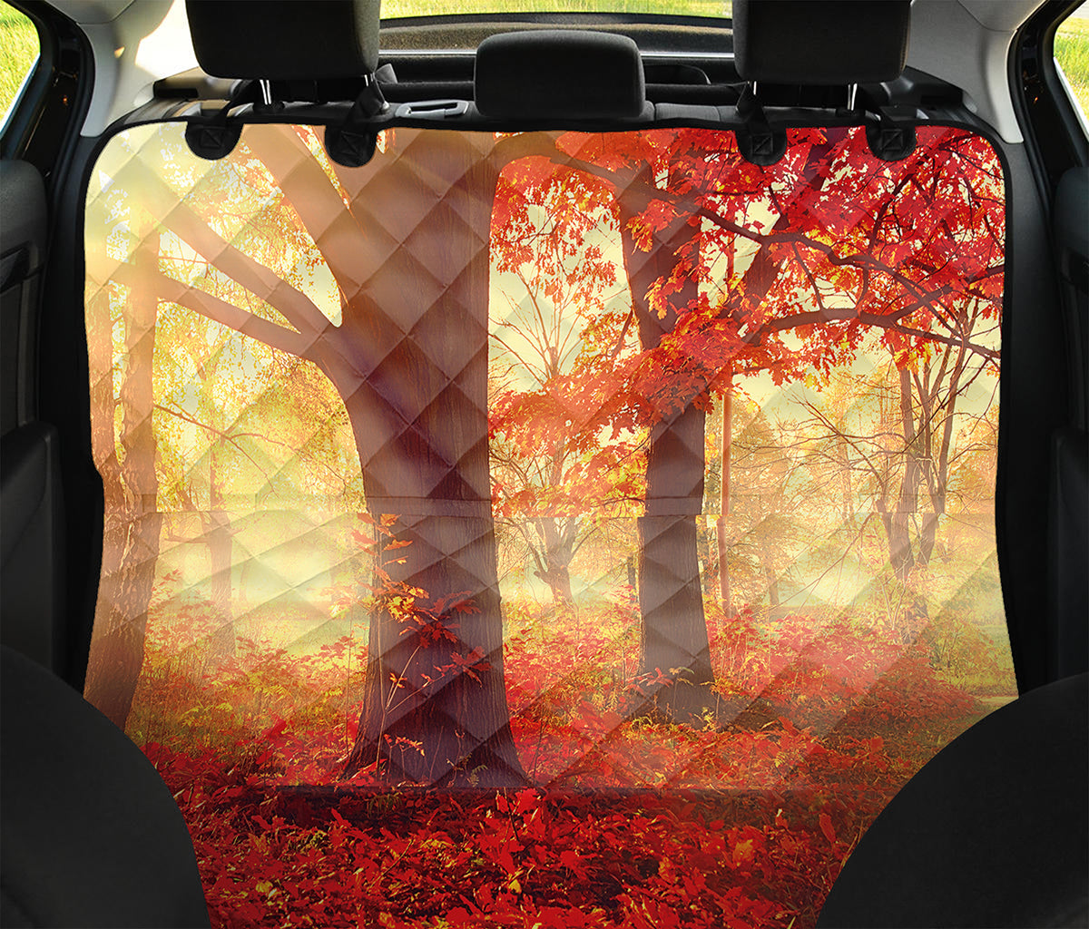 Sunshine Autumn Tree Print Pet Car Back Seat Cover