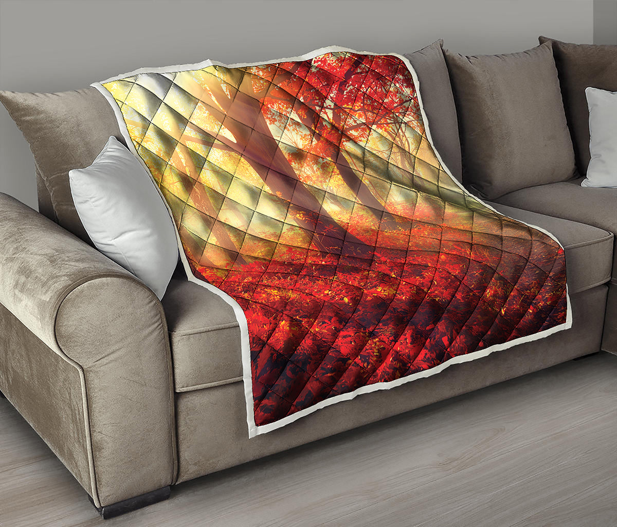 Sunshine Autumn Tree Print Quilt