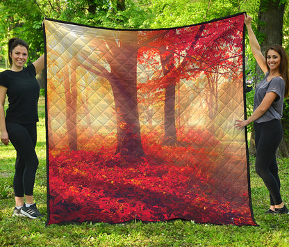 Sunshine Autumn Tree Print Quilt