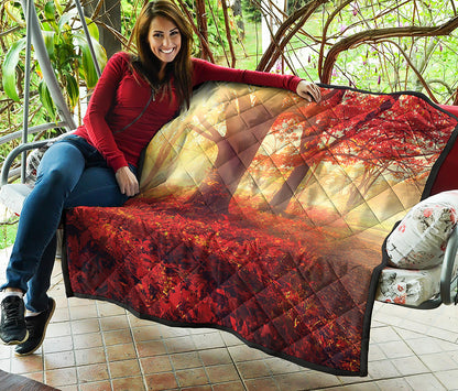 Sunshine Autumn Tree Print Quilt