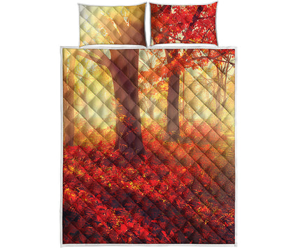 Sunshine Autumn Tree Print Quilt Bed Set