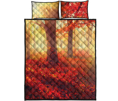 Sunshine Autumn Tree Print Quilt Bed Set