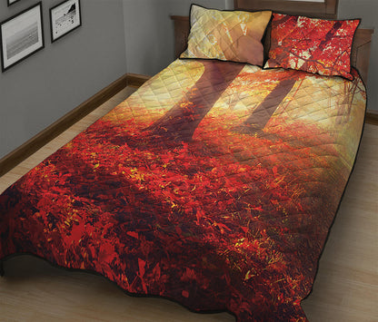 Sunshine Autumn Tree Print Quilt Bed Set