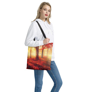 Sunshine Autumn Tree Print Tote Bag