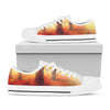 Sunshine Autumn Tree Print White Low Top Shoes