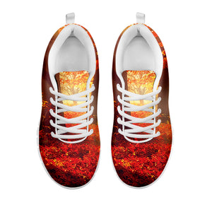 Sunshine Autumn Tree Print White Sneakers