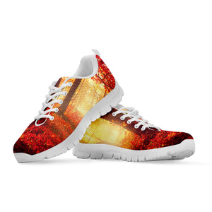 Sunshine Autumn Tree Print White Sneakers