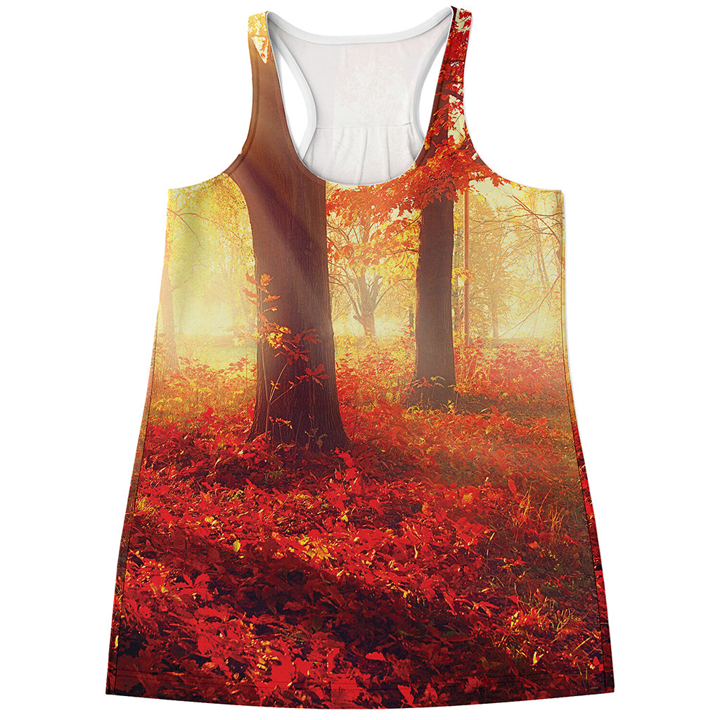 Sunshine Autumn Tree Print Women's Racerback Tank Top