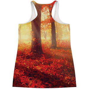 Sunshine Autumn Tree Print Women's Racerback Tank Top