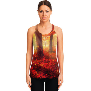 Sunshine Autumn Tree Print Women's Racerback Tank Top