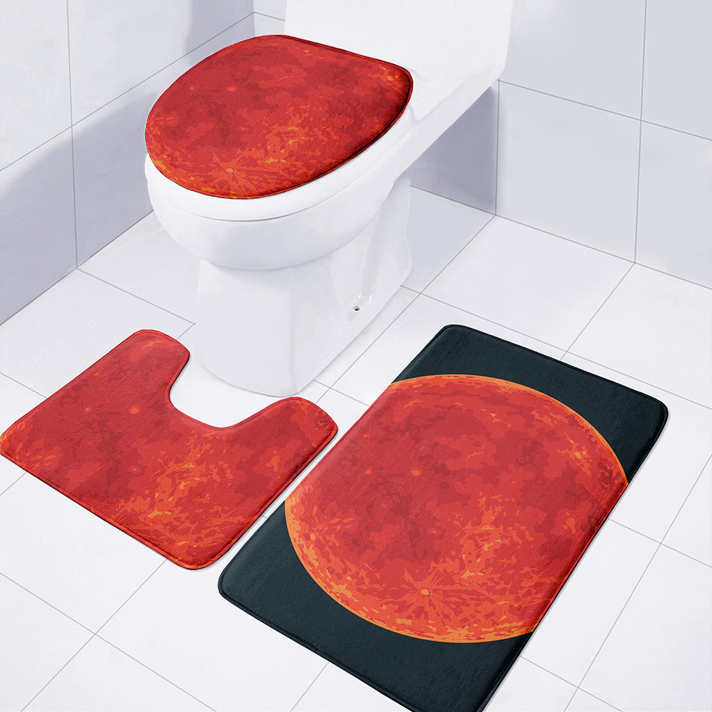 Super Blood Moon Lunar Eclipse Print 3 Piece Bath Mat Set