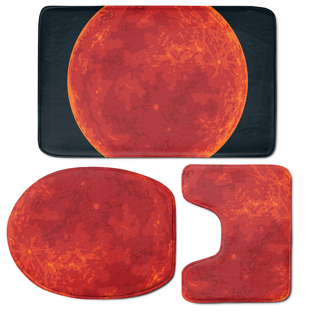 Super Blood Moon Lunar Eclipse Print 3 Piece Bath Mat Set