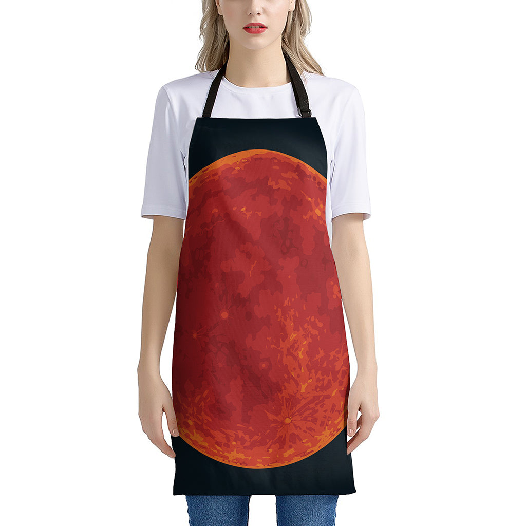 Super Blood Moon Lunar Eclipse Print Apron