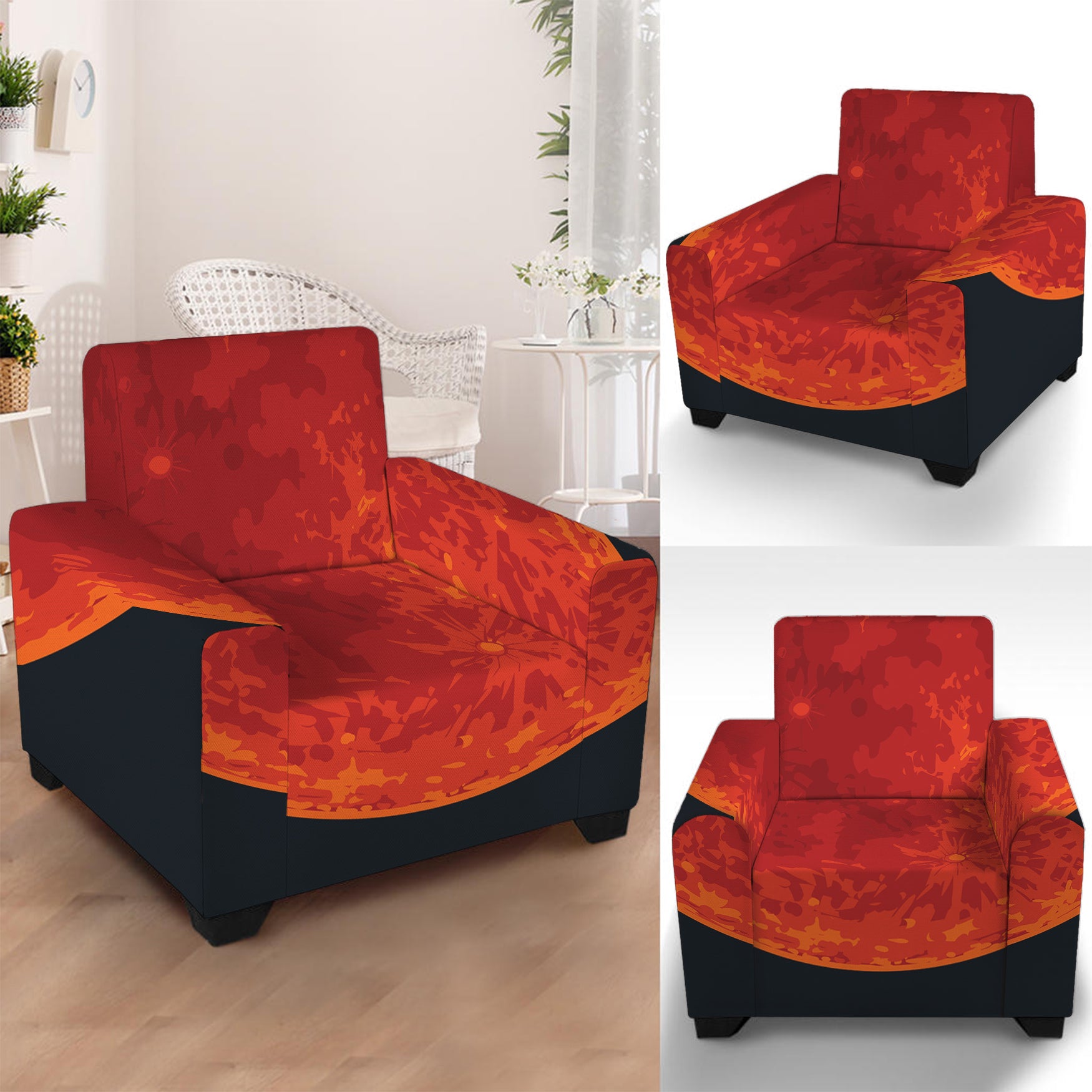 Super Blood Moon Lunar Eclipse Print Armchair Slipcover