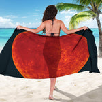 Super Blood Moon Lunar Eclipse Print Beach Sarong Wrap