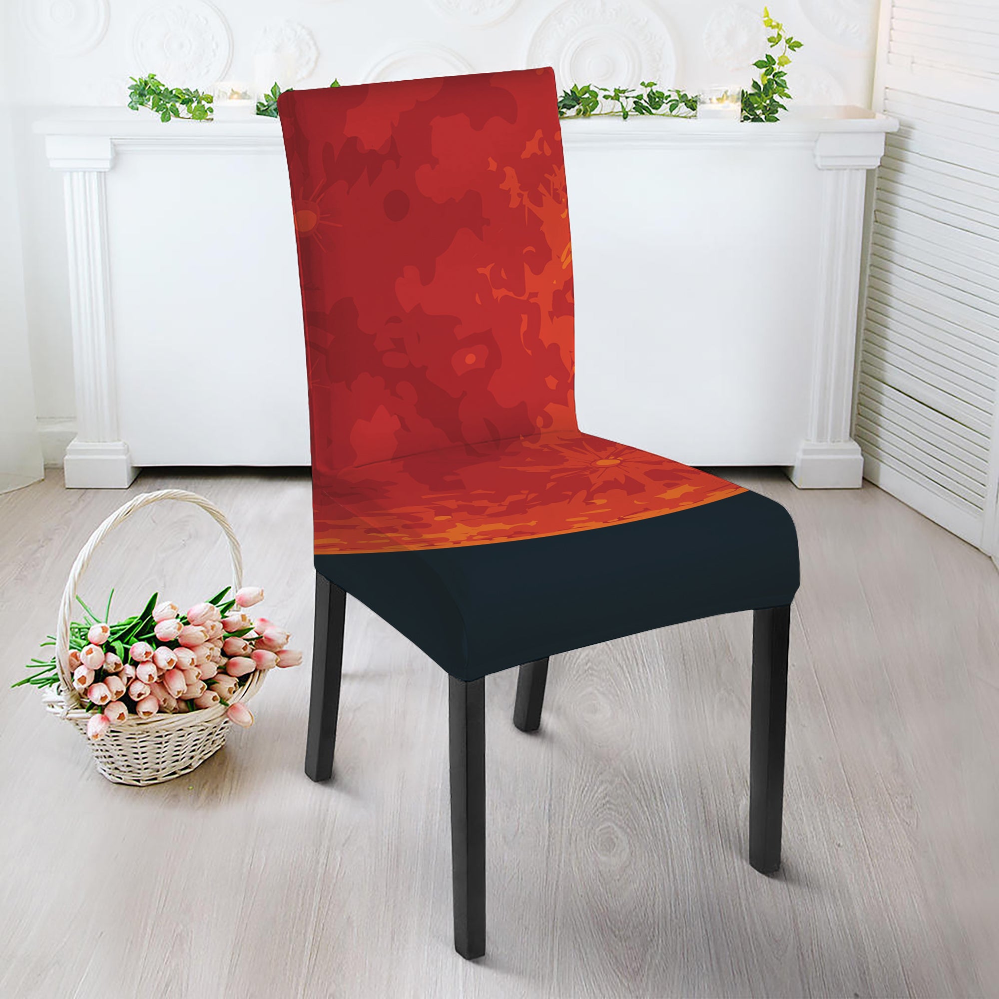 Super Blood Moon Lunar Eclipse Print Dining Chair Slipcover