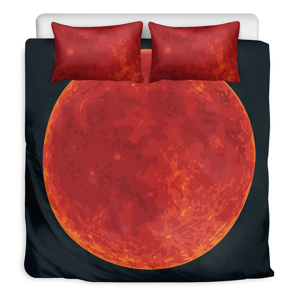 Super Blood Moon Lunar Eclipse Print Duvet Cover Bedding Set