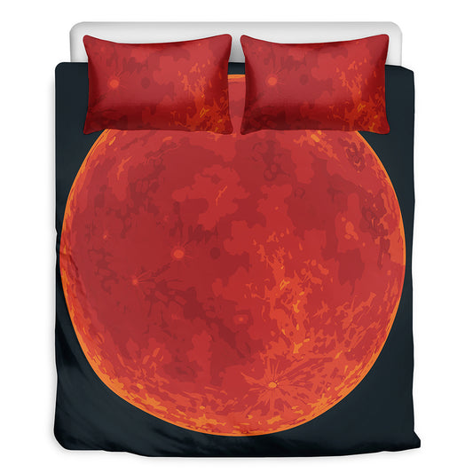 Super Blood Moon Lunar Eclipse Print Duvet Cover Bedding Set
