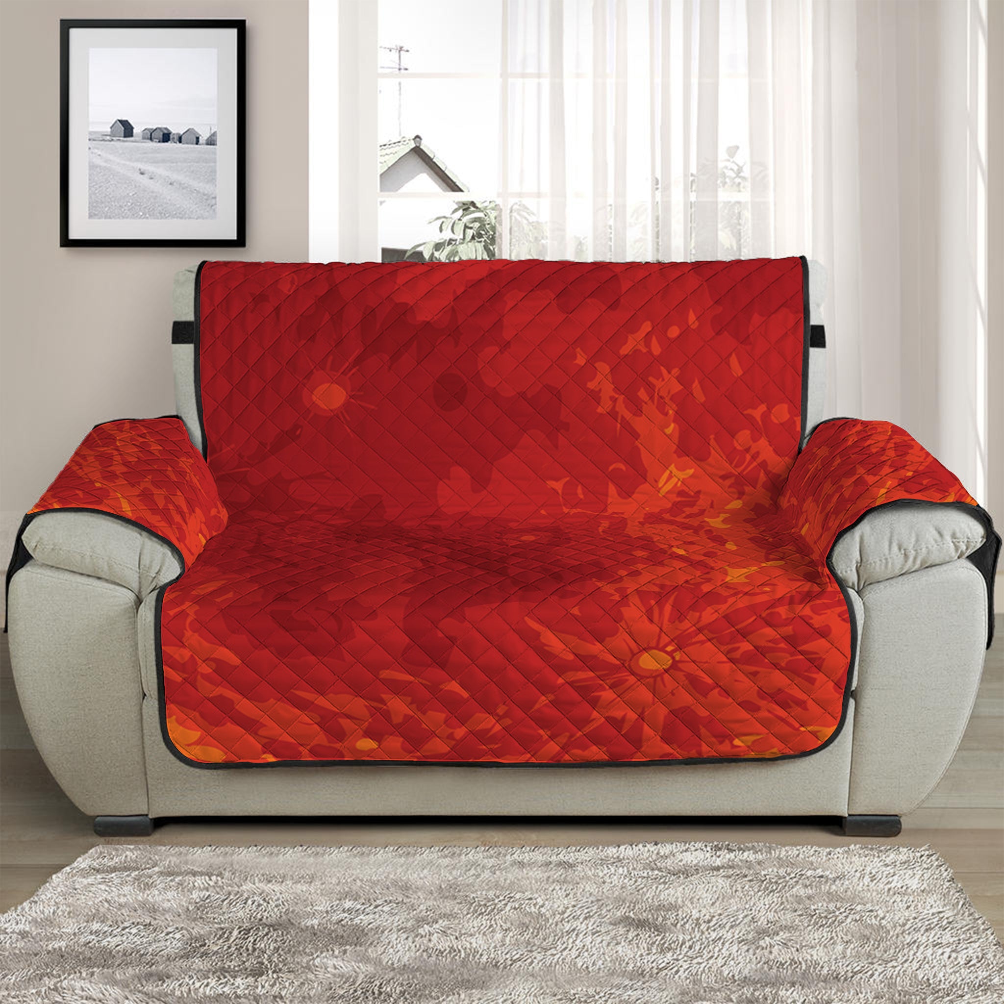 Super Blood Moon Lunar Eclipse Print Half Sofa Protector