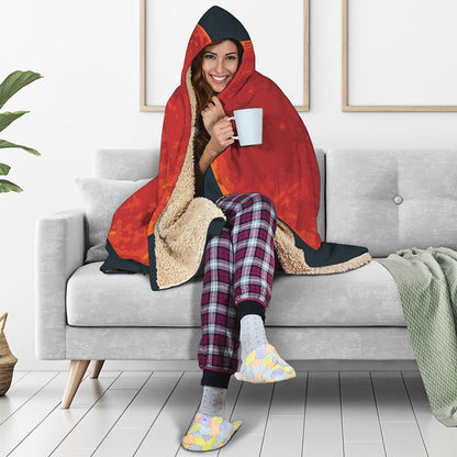 Super Blood Moon Lunar Eclipse Print Hooded Blanket