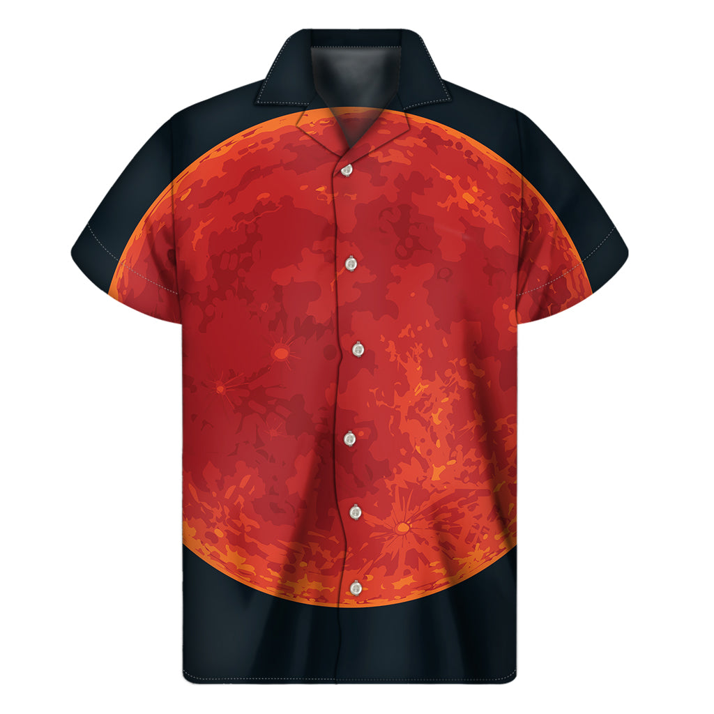 Super Blood Moon Lunar Eclipse Print Men's Short Sleeve Shirt